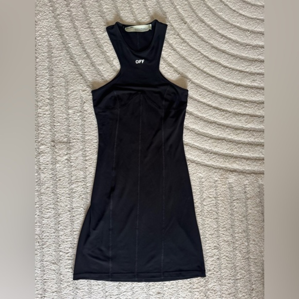 Off-White Black Sleeveless Racerback Rowing Dress